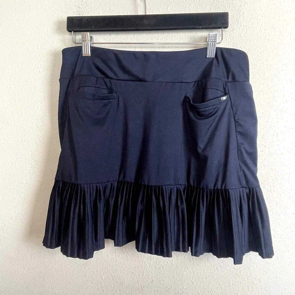 Tail Skort Navy Blue Lining Skort Skirt‎ Size L Pleated Hem